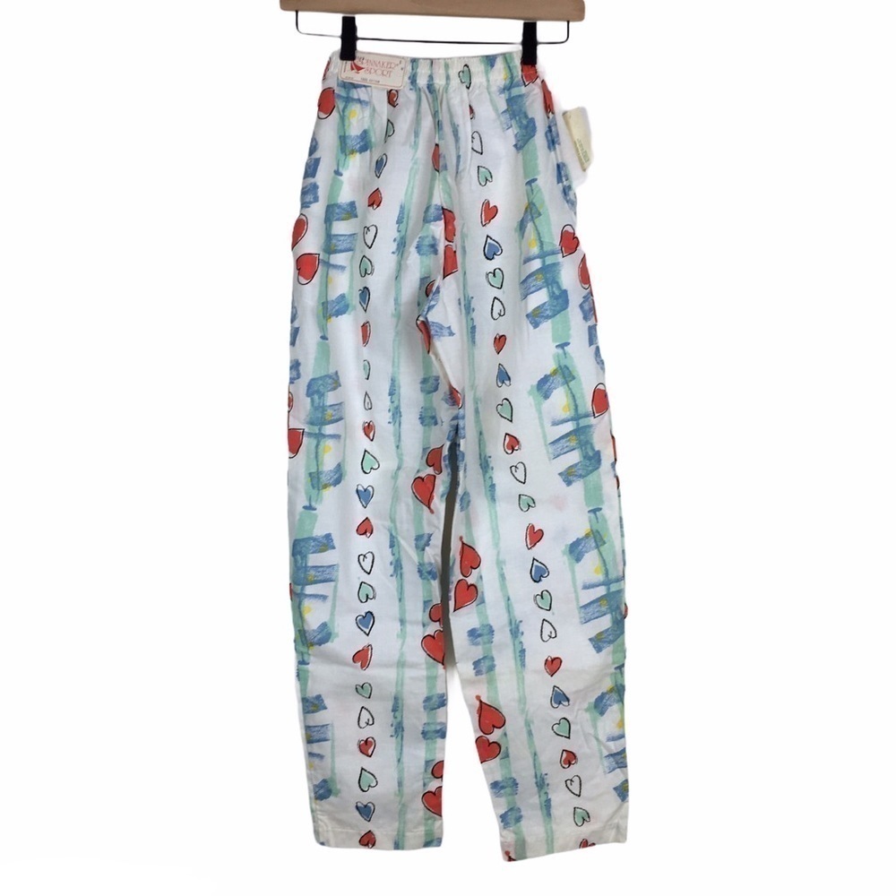 VINTAGE 80s Pants Spinnaker Sport Hearts Graffiti Retro High Waist Medium NWT - Picture 4 of 9